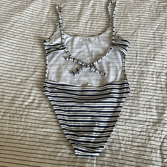 NWOT Playful Promises Textured Stripe Swimsuit - Picture 8 of 11